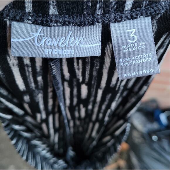 Chico's Travellers Slinky Printed Pull On Pants 3 Large - Picture 5 of 6